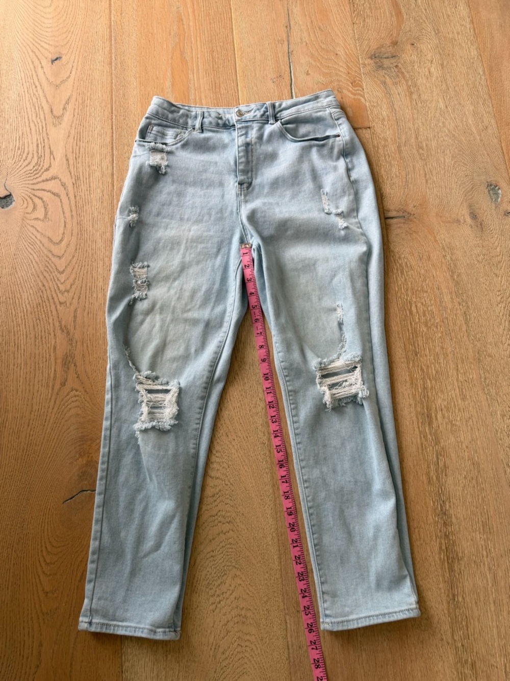 Wax Jean Light Blue Distressed Boyfriend Jeans